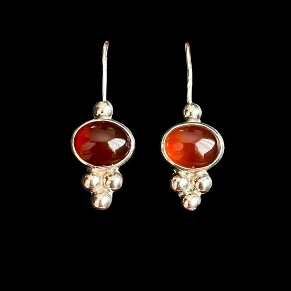 Janice Girardi sterling silver carnelian drop earrings - Picture 1 of 6